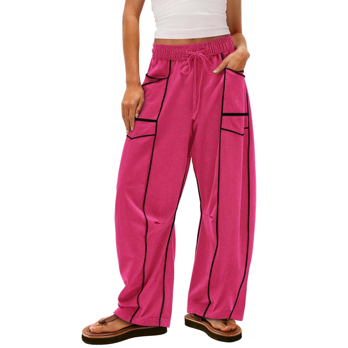 Loose Drawstring Barrel Sweatpants