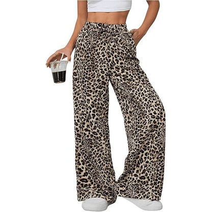 Women's Casual Leopard Print High Waisted sweatpants