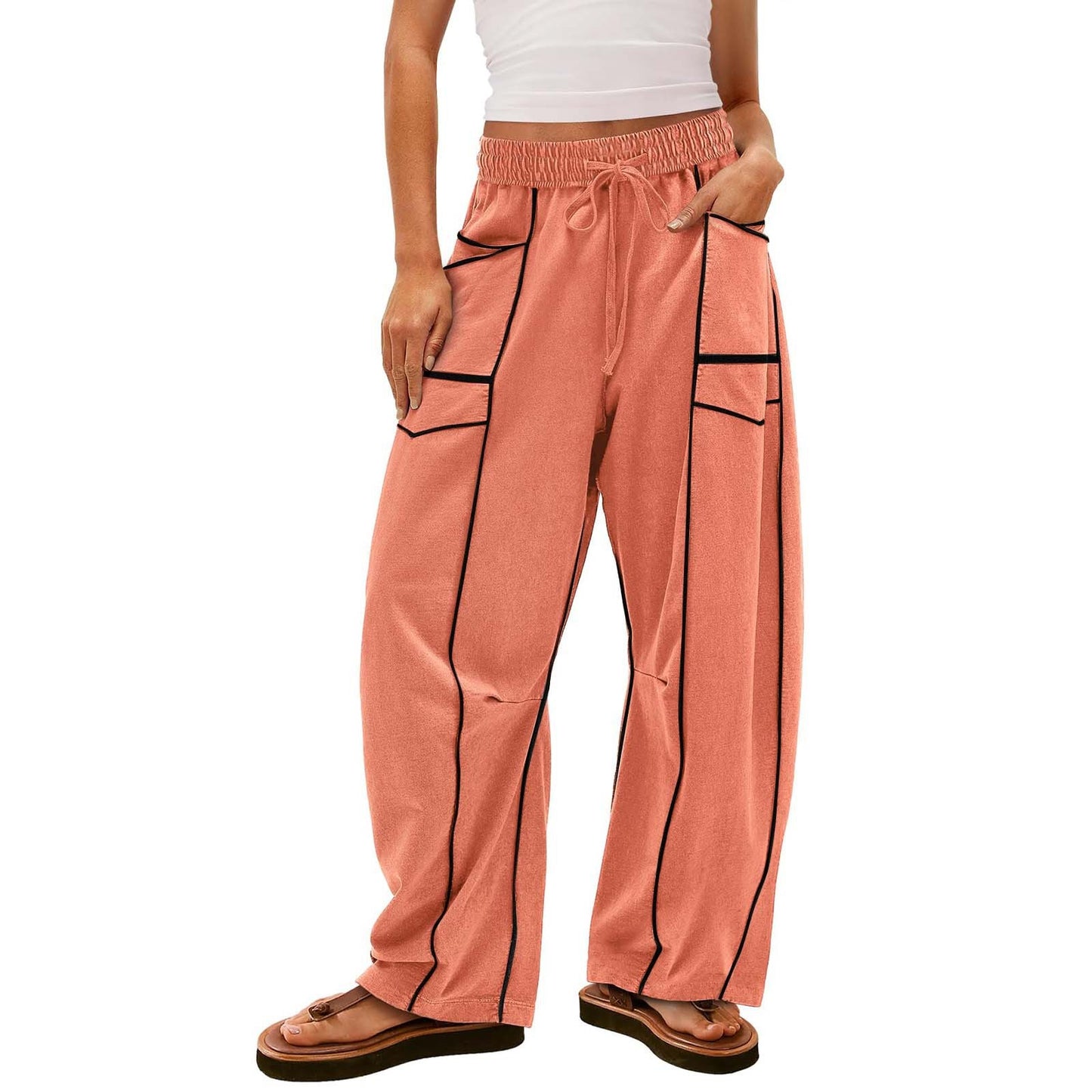 Loose Drawstring Barrel Sweatpants