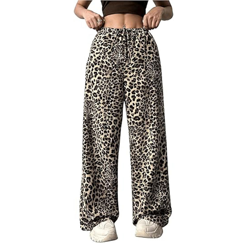 Women's Casual Leopard Print High Waisted sweatpants