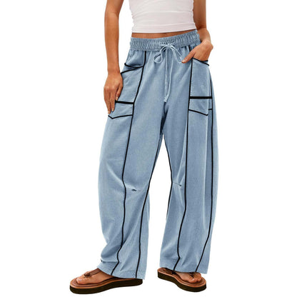 Loose Drawstring Barrel Sweatpants