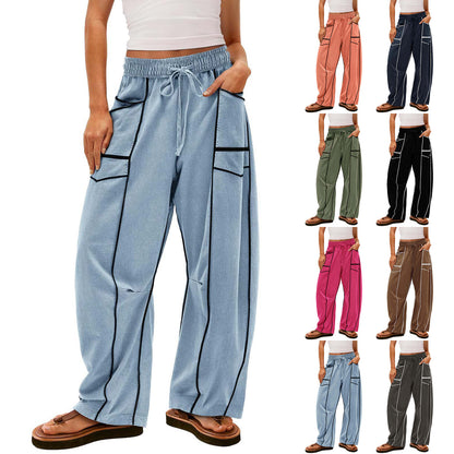 Loose Drawstring Barrel Sweatpants