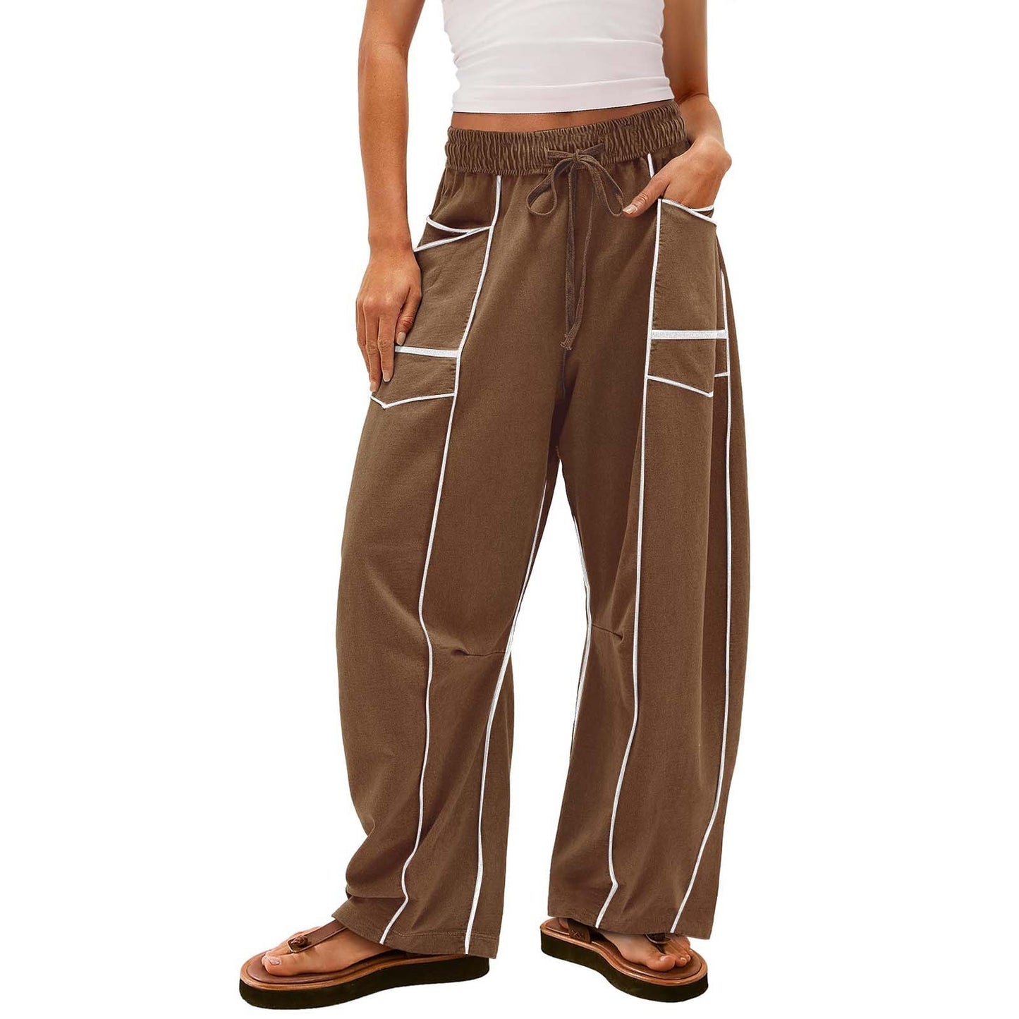 Loose Drawstring Barrel Sweatpants